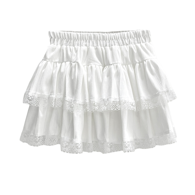 スエードティアードミニスカートパンツ