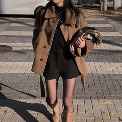 厚手ウールウィンターショートパンツ BLACK