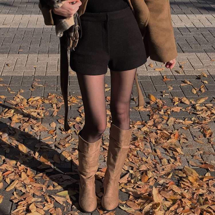 厚手ウールウィンターショートパンツ BLACK