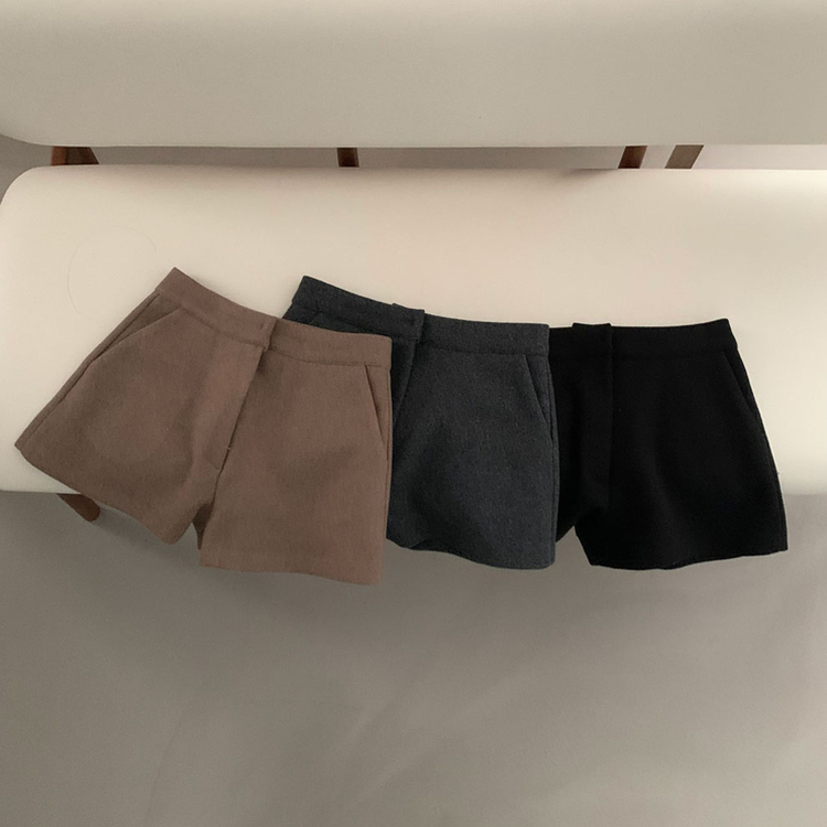厚手ウールウィンターショートパンツ
