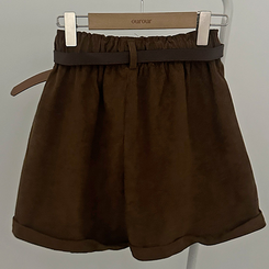 【ベルト付き】コーデュロイハーフパンツ