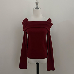 ふんわりオフスクエア長袖Tシャツ