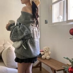 スノーノルディックバルーンオフニット GREY