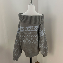 スノーノルディックバルーンオフニット