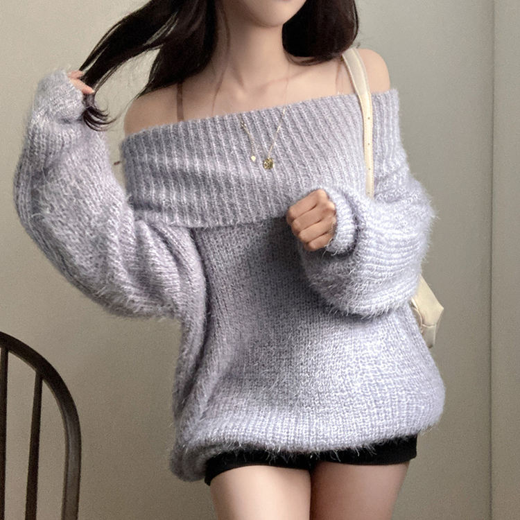 オフルーズフィットアンゴラニット SKY BLUE