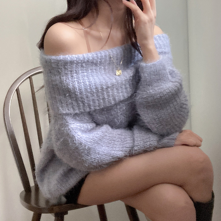 オフルーズフィットアンゴラニット SKY BLUE