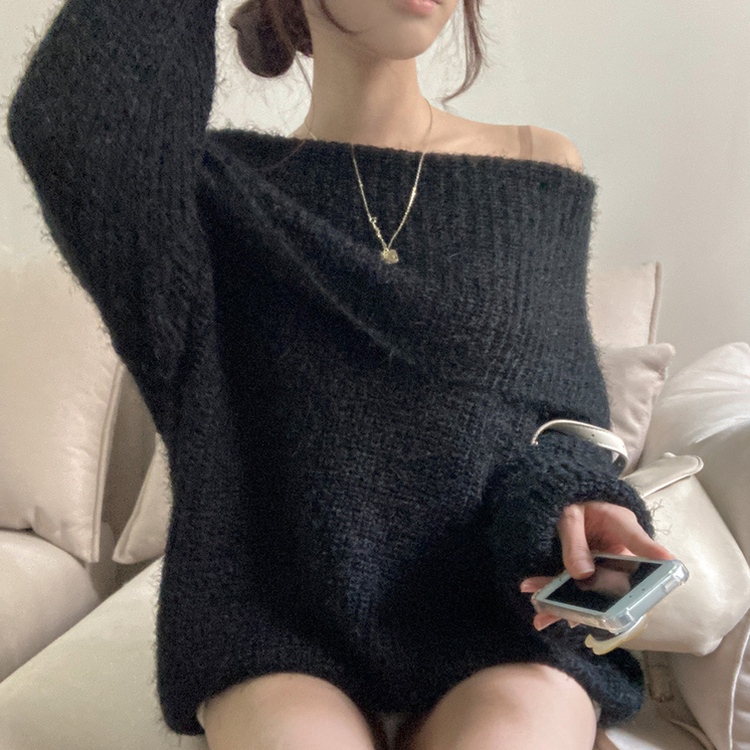 オフルーズフィットアンゴラニット BLACK