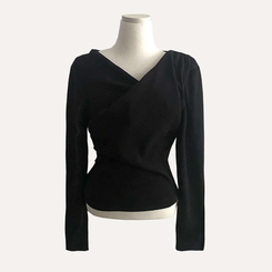 이사벨 기모 셔링 드레이프 긴팔티셔츠