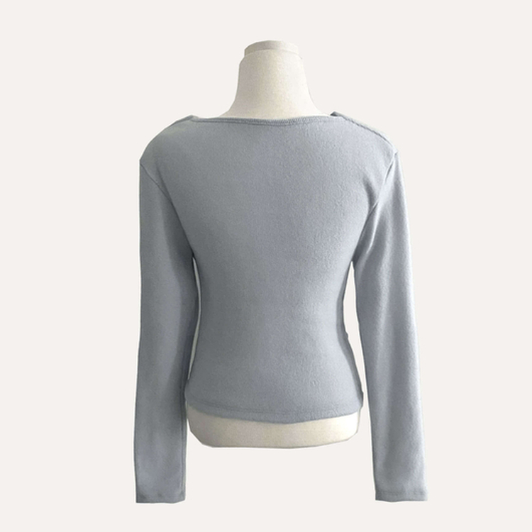 이사벨 기모 셔링 드레이프 긴팔티셔츠