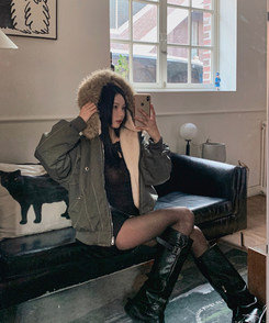 【ファー着脱可能】ビッグフードジップアップミリタリージャンパー KHAKI