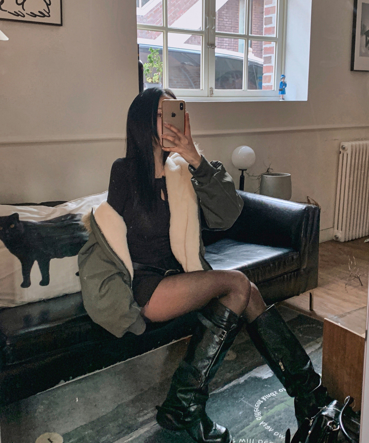 【ファー着脱可能】ビッグフードジップアップミリタリージャンパー KHAKI