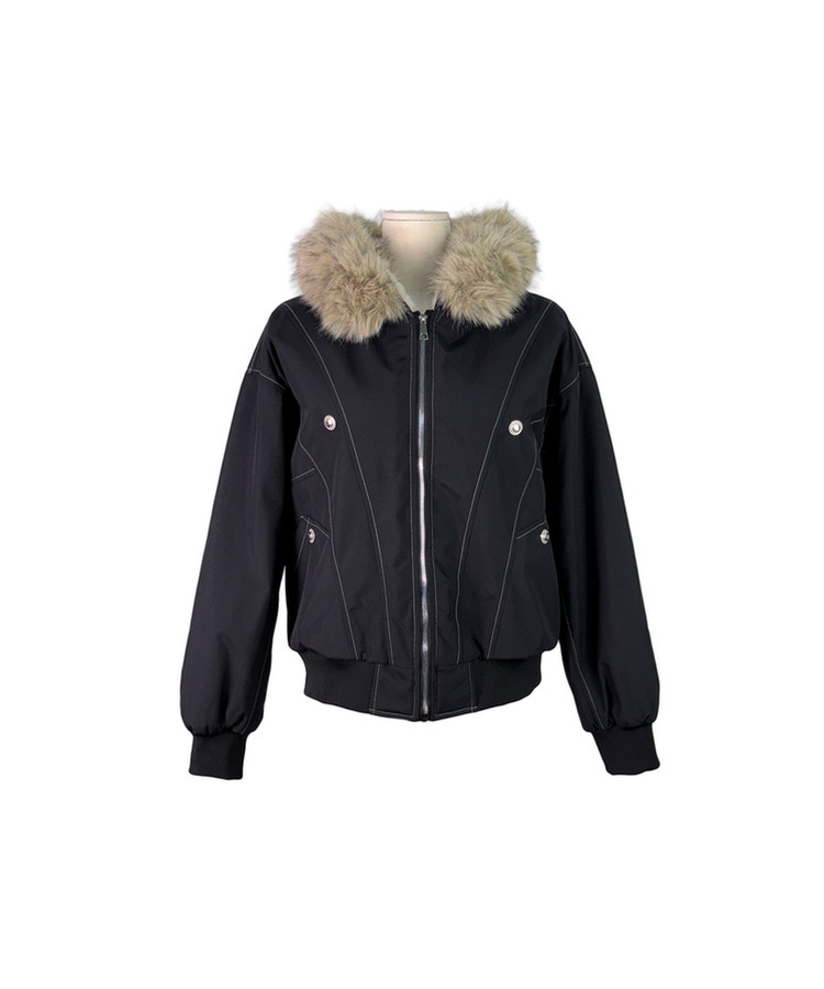 【ファー着脱可能】ビッグフードジップアップミリタリージャンパー