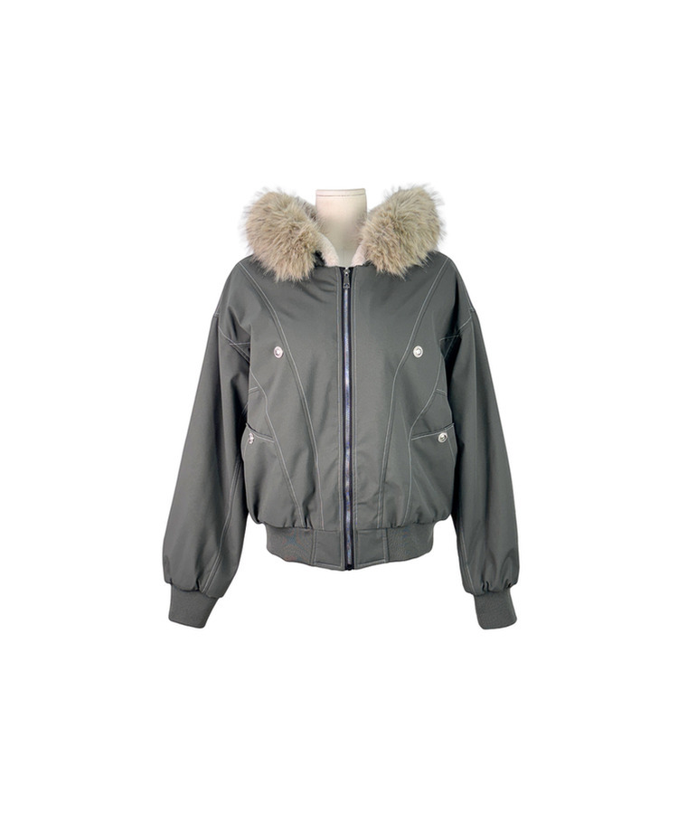 【ファー着脱可能】ビッグフードジップアップミリタリージャンパー