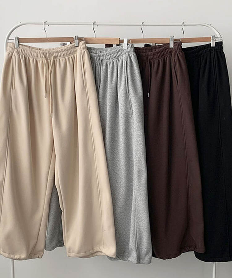 MADE특가 위시 융기모 유니크 엔젤스타 프린팅 사이드 절개 밑단 스트링 롱 와이드 트레이닝 팬츠