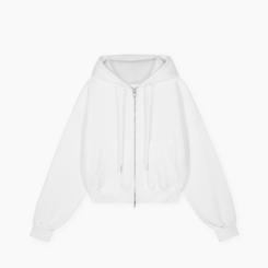 【起毛】クロップフードジップアップ(6color)