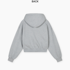 【起毛】クロップフードジップアップ(6color)