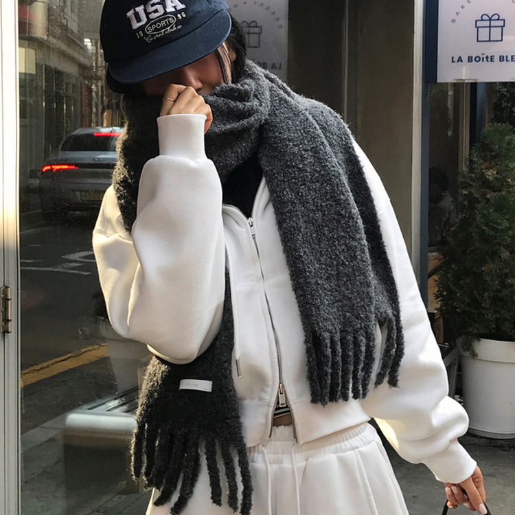 【起毛】クロップフードジップアップ(6color) WHITE