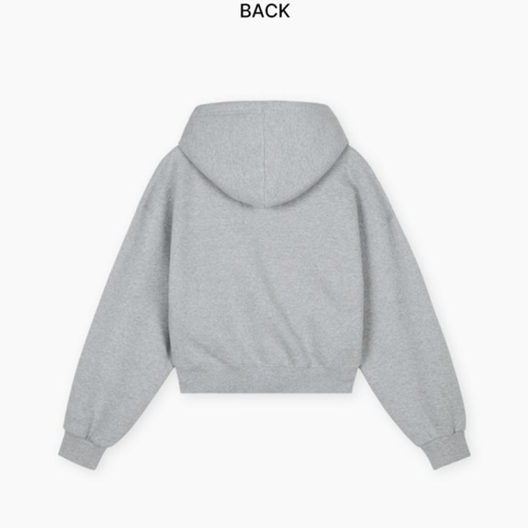 【起毛】クロップフードジップアップ(6color)