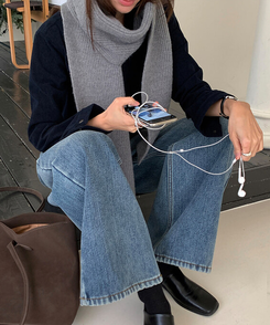 ソフトリブマフラー  GREY