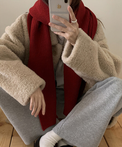 ソフトリブマフラー  RED