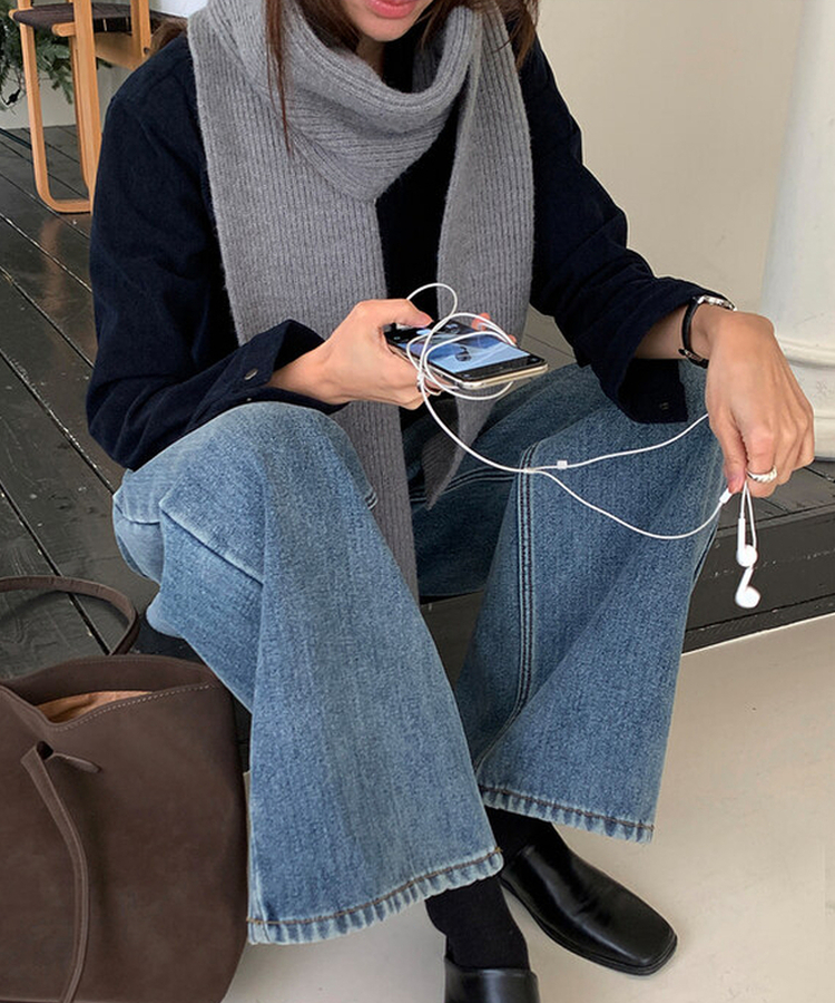 ソフトリブマフラー  GREY