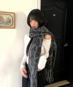 レオパードマフラー CHARCOAL