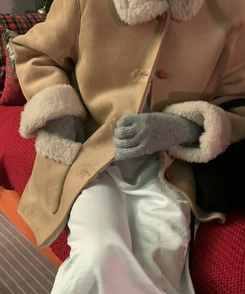 ニットフィンガーホール手袋 GREY