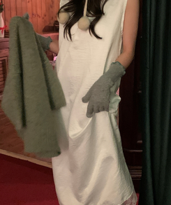 ニットフィンガーホール手袋 GREY