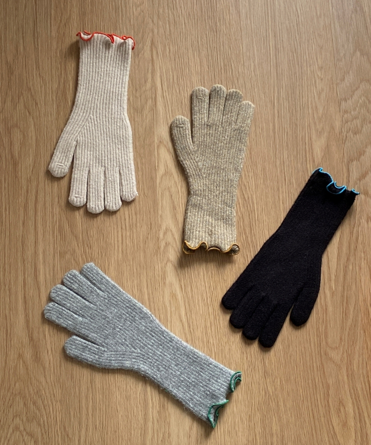 ニットフィンガーホール手袋