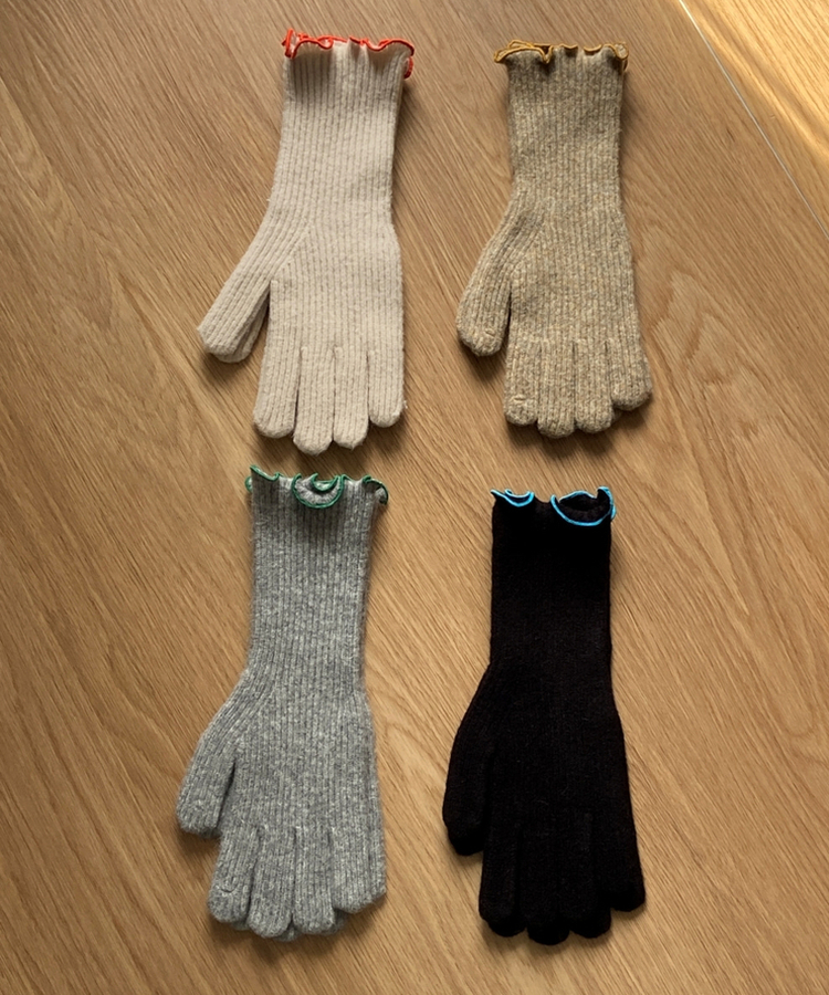 ニットフィンガーホール手袋