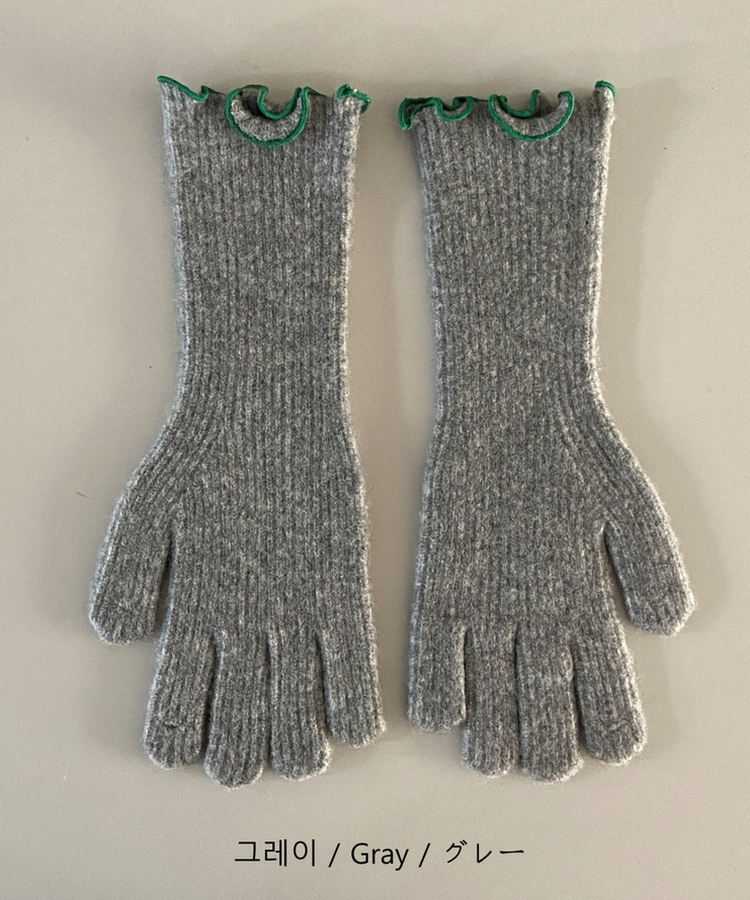 ニットフィンガーホール手袋