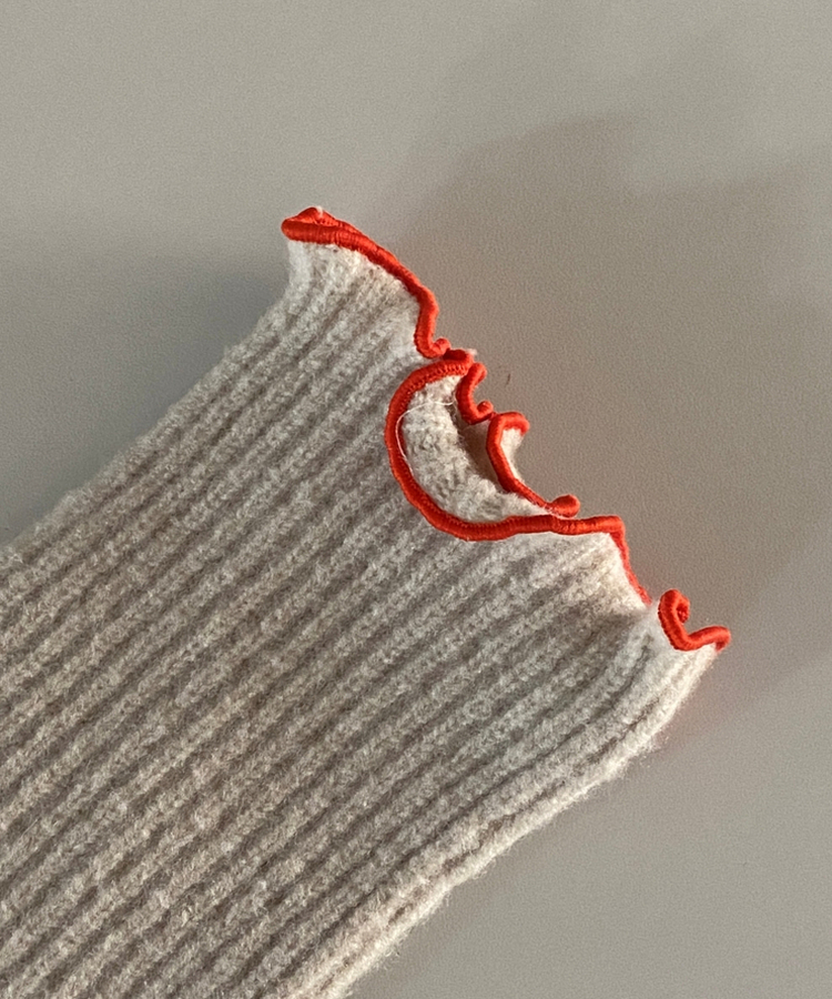 ニットフィンガーホール手袋