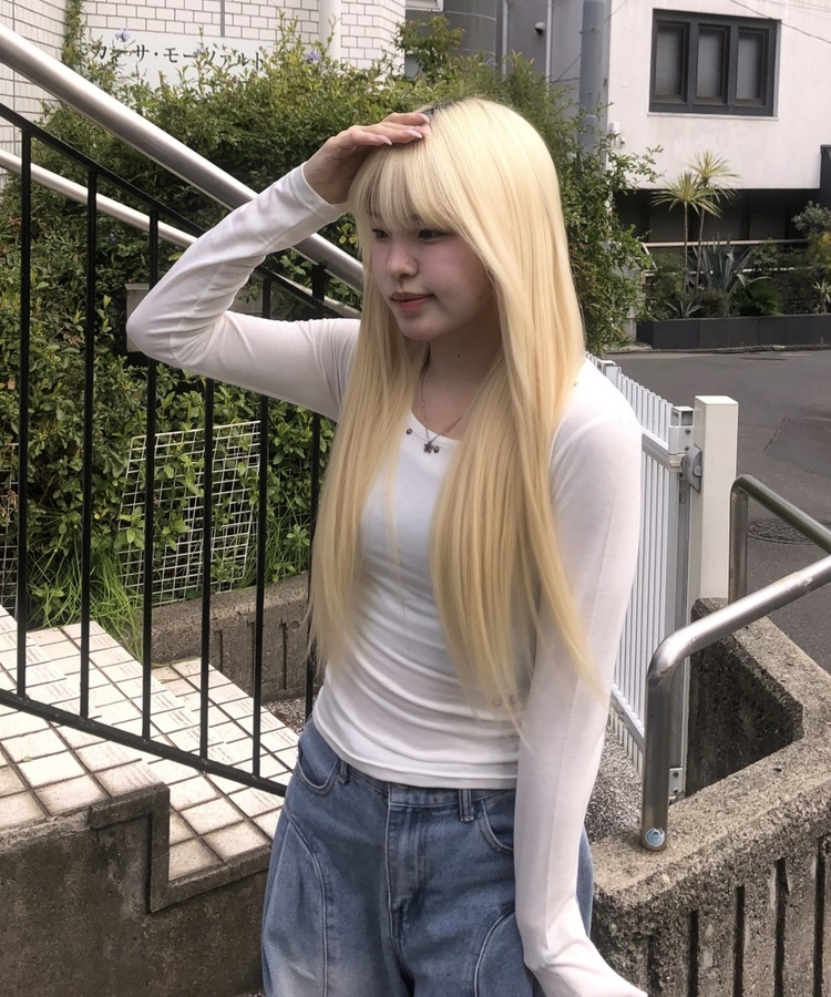 (기모)피스 슬림핏 긴팔티