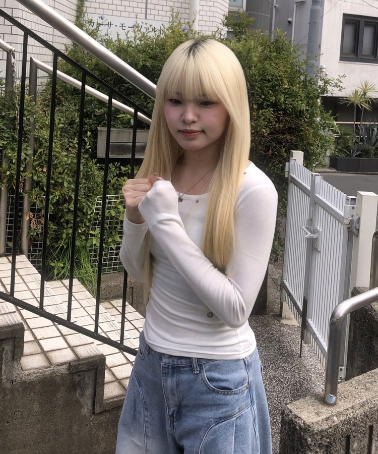 (기모)피스 슬림핏 긴팔티