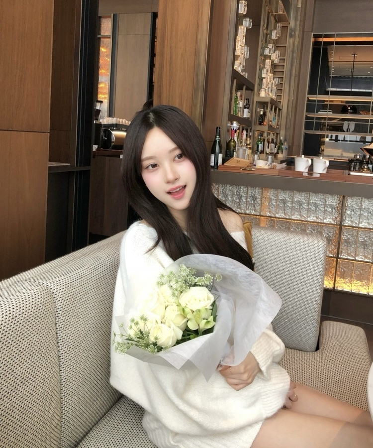 숄더 니트 미니 니트 원피스 벨트포함 아이보리