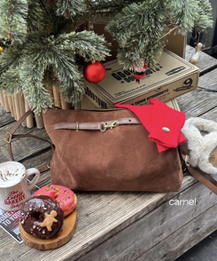 스웨이드 데일리 숄더 크로스백 브라운