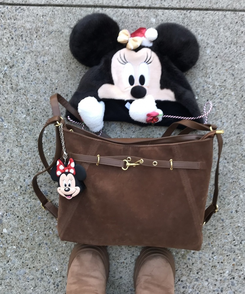 스웨이드 데일리 숄더 크로스백 브라운