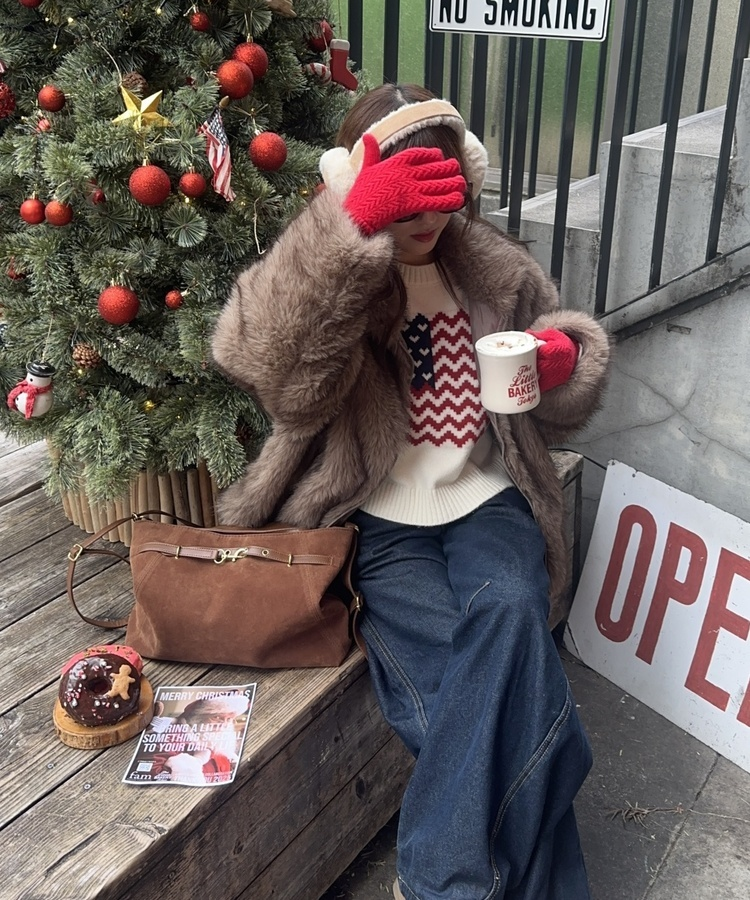 스웨이드 데일리 숄더 크로스백 브라운