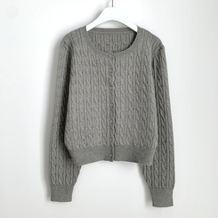 기본가디건 꽈배기 케이블 라운드 세미크롭 겨울 봄 간절기 니트가디건