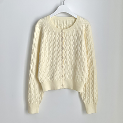 기본가디건 꽈배기 케이블 라운드 세미크롭 겨울 봄 간절기 니트가디건