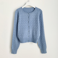 기본가디건 꽈배기 케이블 라운드 세미크롭 겨울 봄 간절기 니트가디건