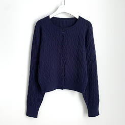 기본가디건 꽈배기 케이블 라운드 세미크롭 겨울 봄 간절기 니트가디건