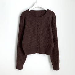 기본가디건 꽈배기 케이블 라운드 세미크롭 겨울 봄 간절기 니트가디건