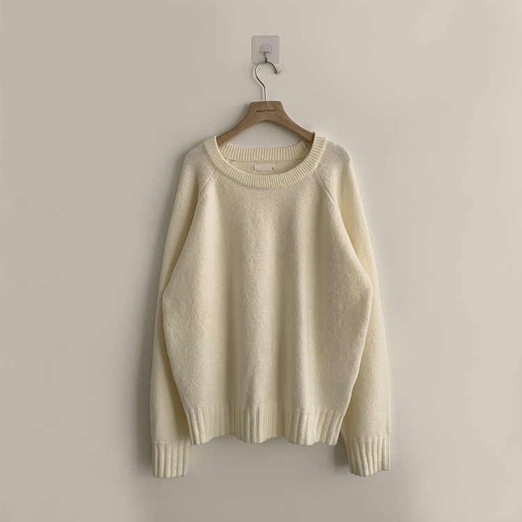 3가지 사이즈 지니 라운드 오버핏 울 겨울 긴팔 니트