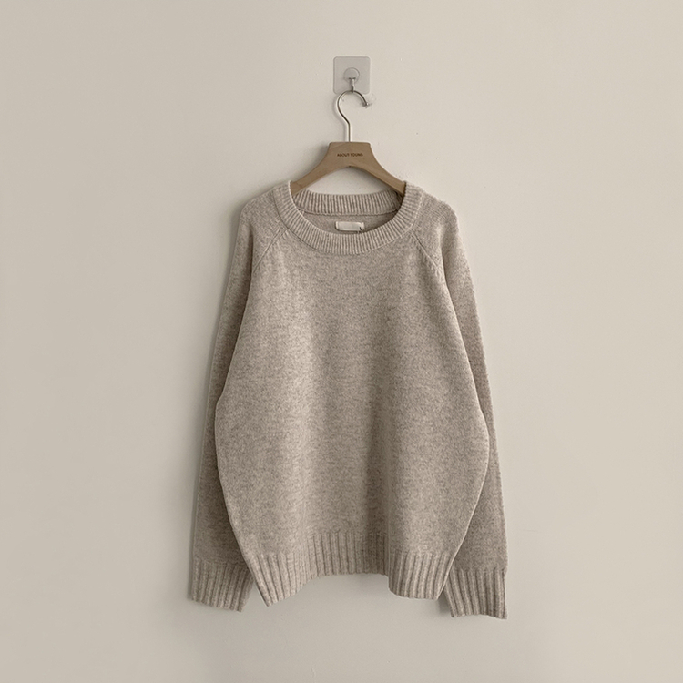 3가지 사이즈 지니 라운드 오버핏 울 겨울 긴팔 니트