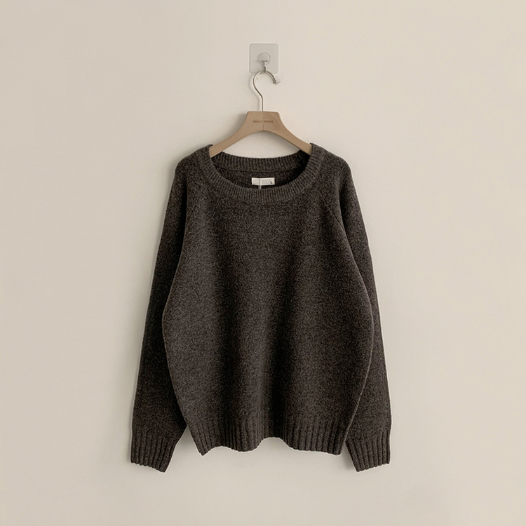 3가지 사이즈 지니 라운드 오버핏 울 겨울 긴팔 니트