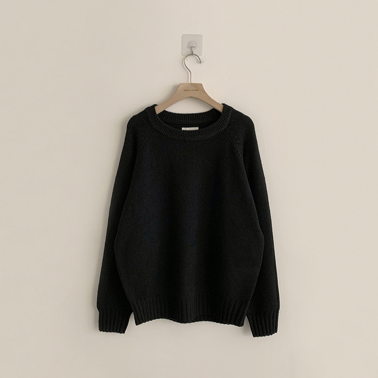 3가지 사이즈 지니 라운드 오버핏 울 겨울 긴팔 니트