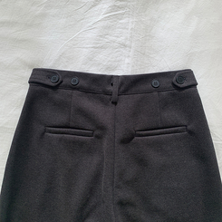 【丈別】【起毛】ツーピンタックボタンワイドスラックスパンツ