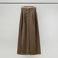 【丈別】【起毛】ツーピンタックボタンワイドスラックスパンツ