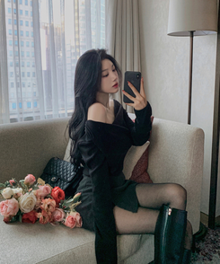 サイドスリットミニスカートパンツ GREY